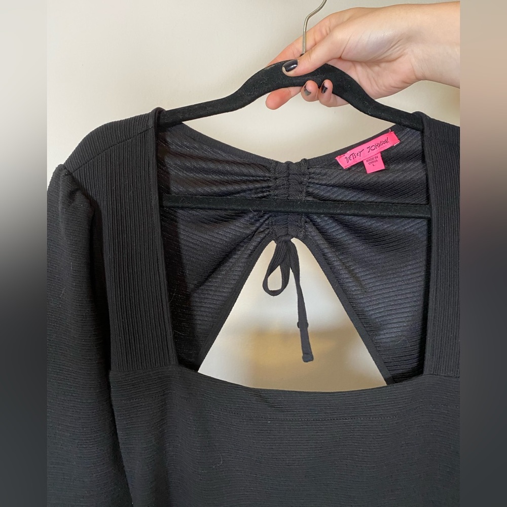 COPY - Bestey Johnson Black Square Neck Sweater Dress - Picture 10 of 15